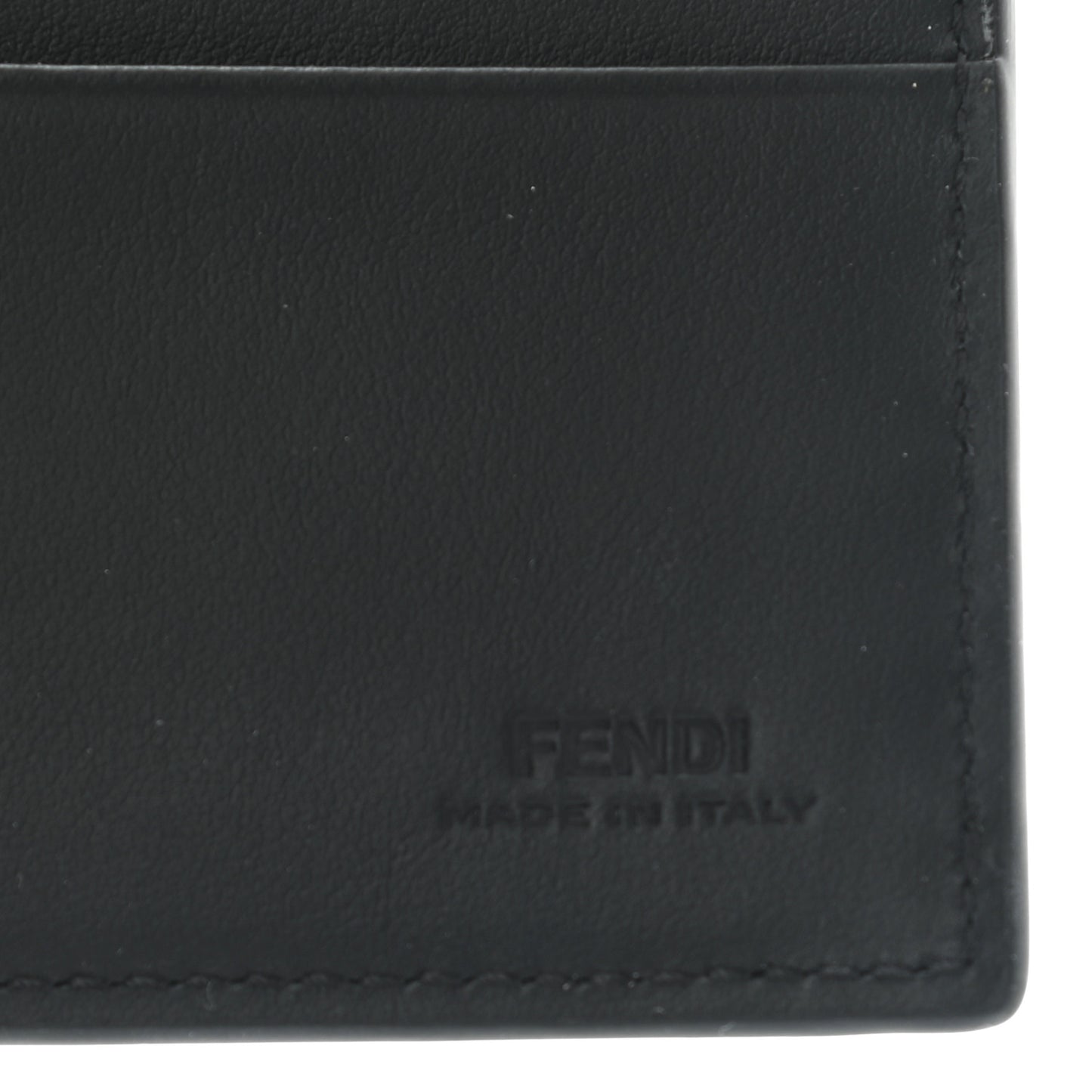 Vitello Century Metal Monster Eyes Bi-Fold Wallet Black