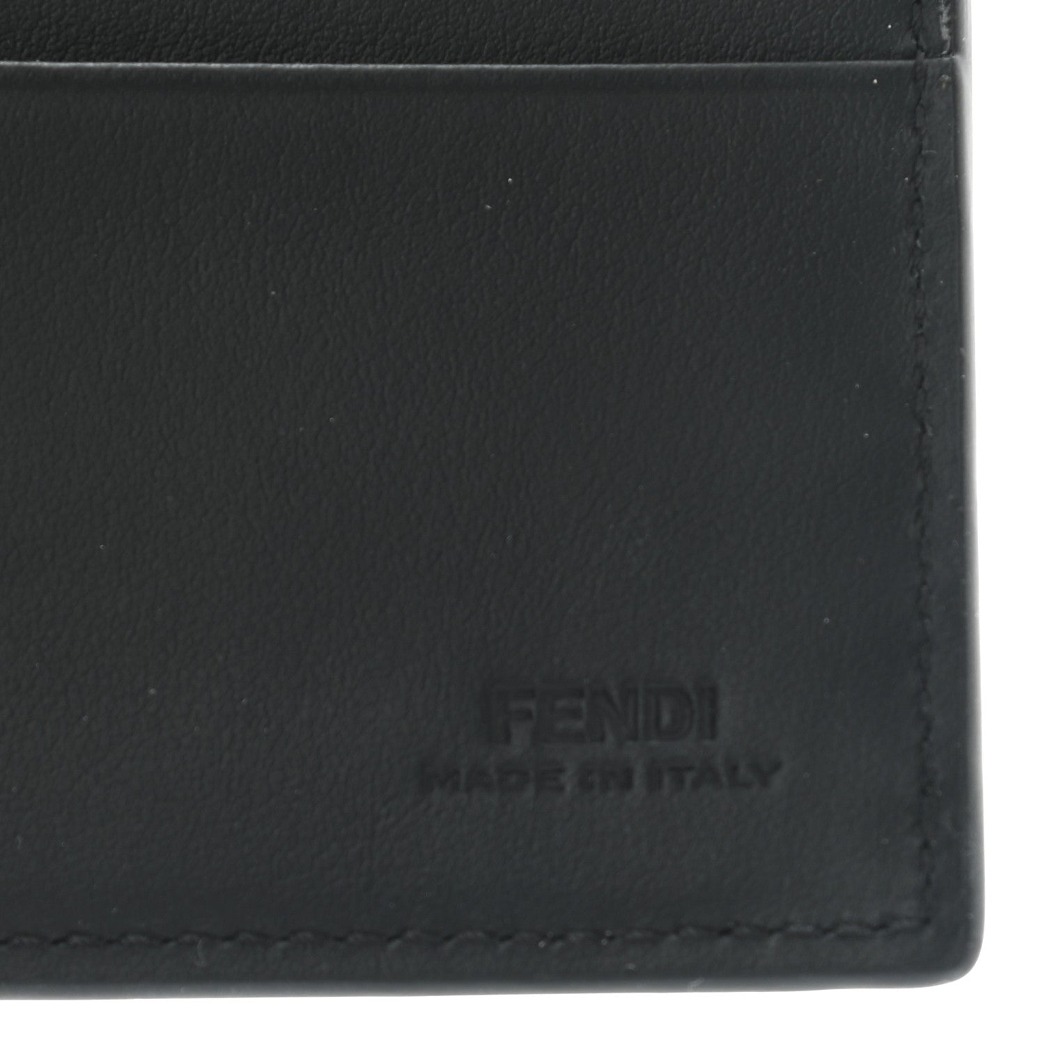 Fendi Vitello Century Metal Monster Eyes Bi-Fold Wallet Black 6 of 9