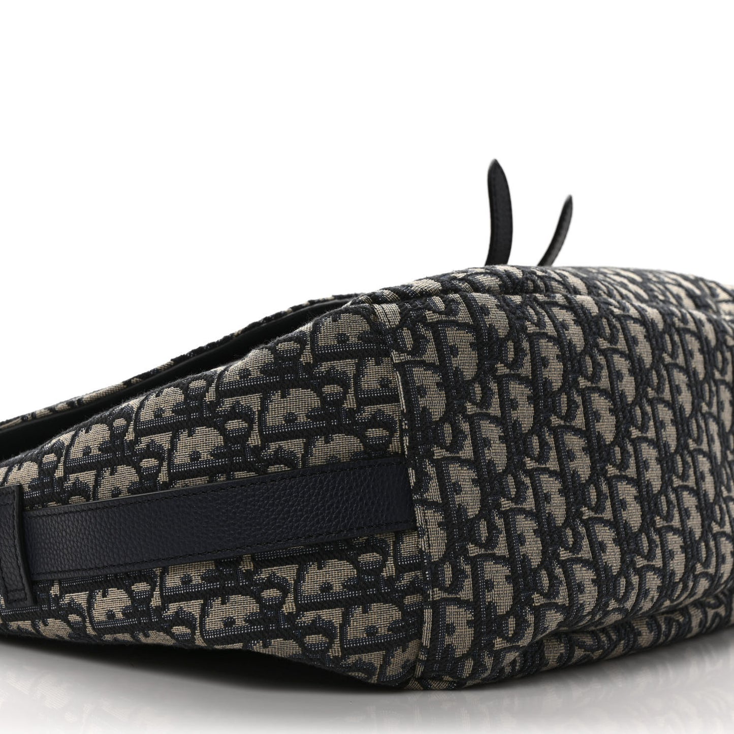 Oblique Soft Saddle Bag Beige Black