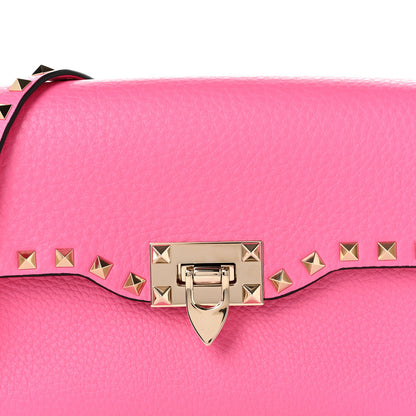 Valentino Garavani Pebbled Calfskin Medium Rockstud Flip Lock Crossbody Bag Feminine Pink 7 of 9
