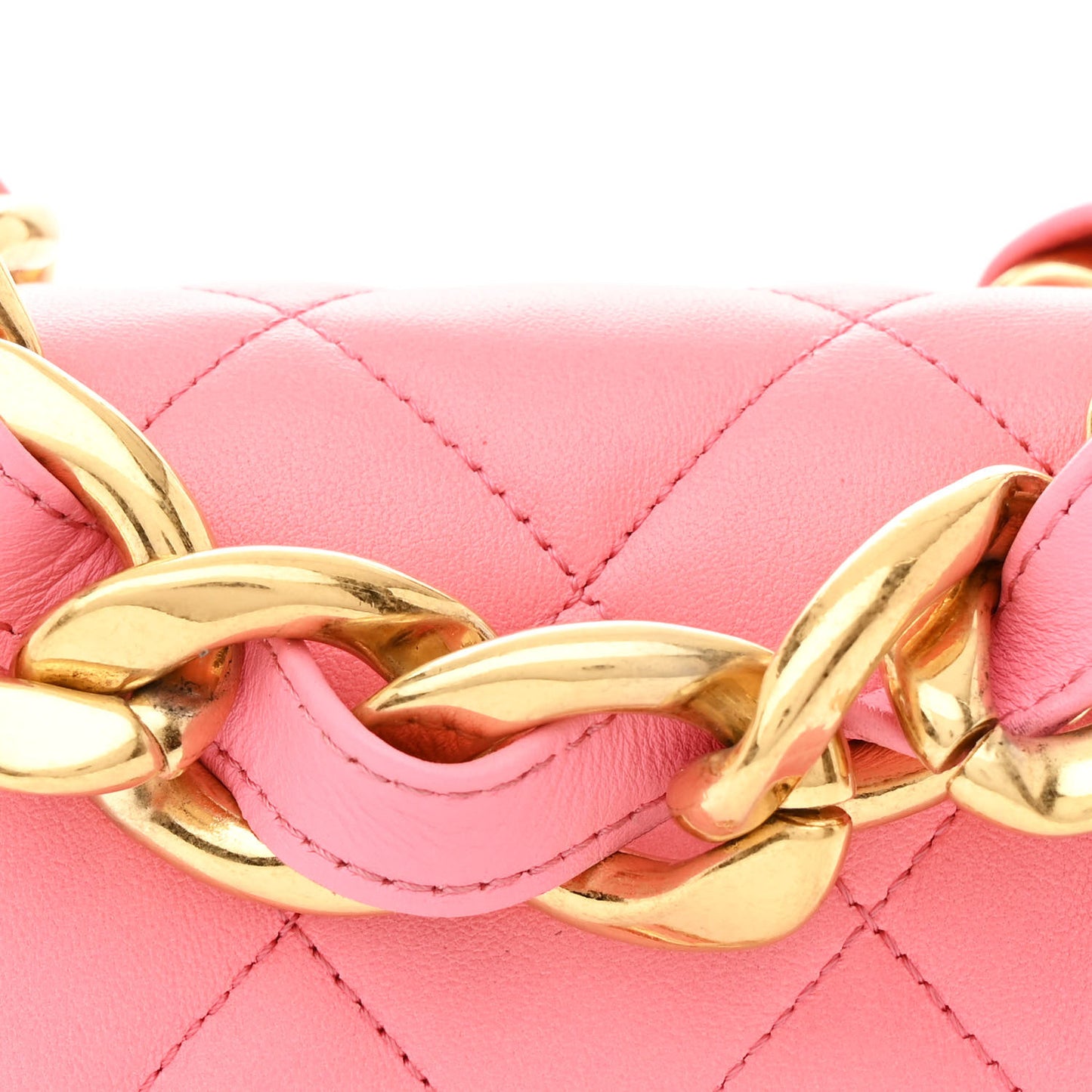 Lambskin Quilted Mini Funky Town Flap Pink