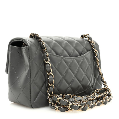 Chanel Lambskin Quilted Mini Rectangular Flap Dark Grey 2 of 11