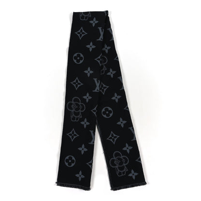 Louis Vuitton Wool Monogram Vivienne Scarf Dark Grey 2 of 3