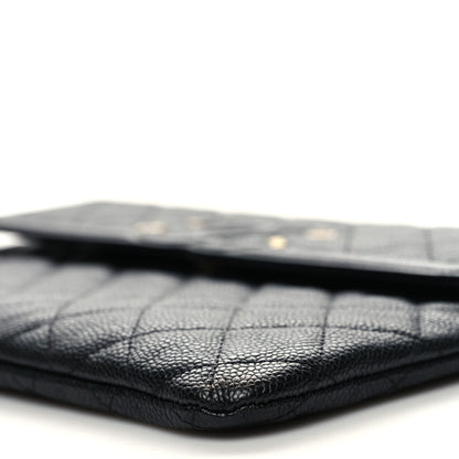 Chanel Caviar Quilted Filigree Flap Pouch Black 10 of 11