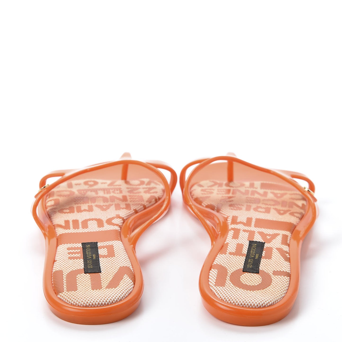 Rubber Flat Thong Sandals 38 Orange
