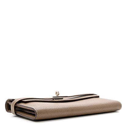 Hermes Chevre Mysore Kelly Longue Wallet Etoupe 4 of 7
