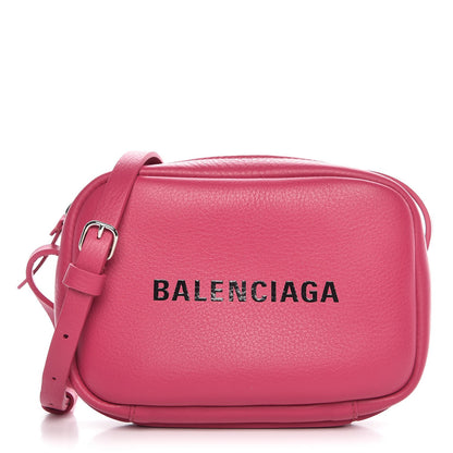 Balenciaga Calfskin Logo XS Everyday Camera Bag Rose Indien Black 1 of 7