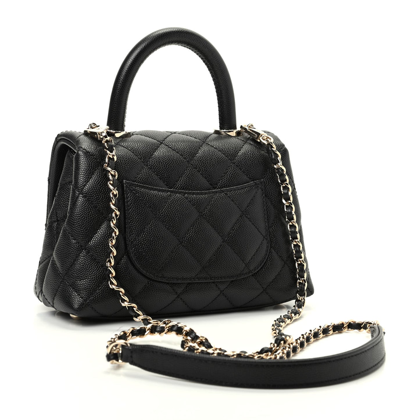 Caviar Quilted Extra Mini Coco Handle Flap Black