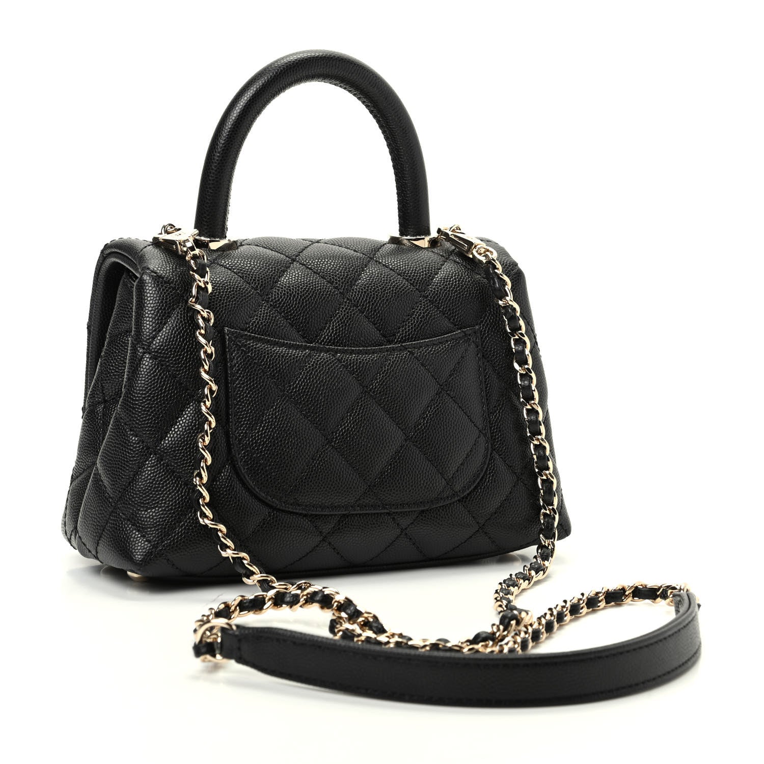 Chanel Caviar Quilted Extra Mini Coco Handle Flap Black 3 of 10