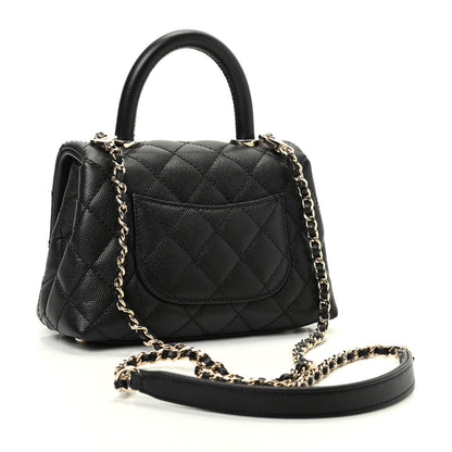 Chanel Caviar Quilted Extra Mini Coco Handle Flap Black 3 of 10