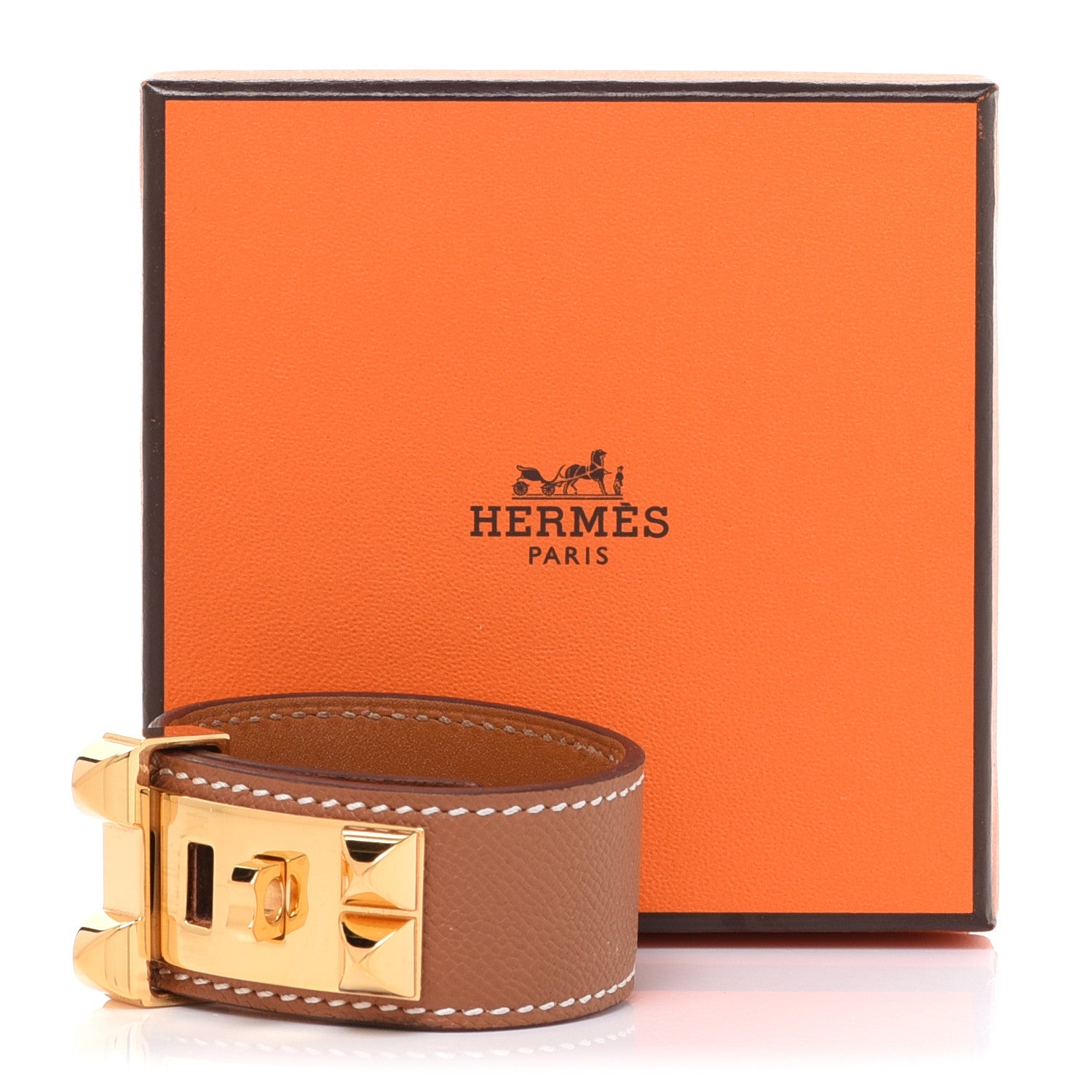 Hermes Madame Calfskin Collier de Chien 24 Bracelet T1 Gold 6 of 6