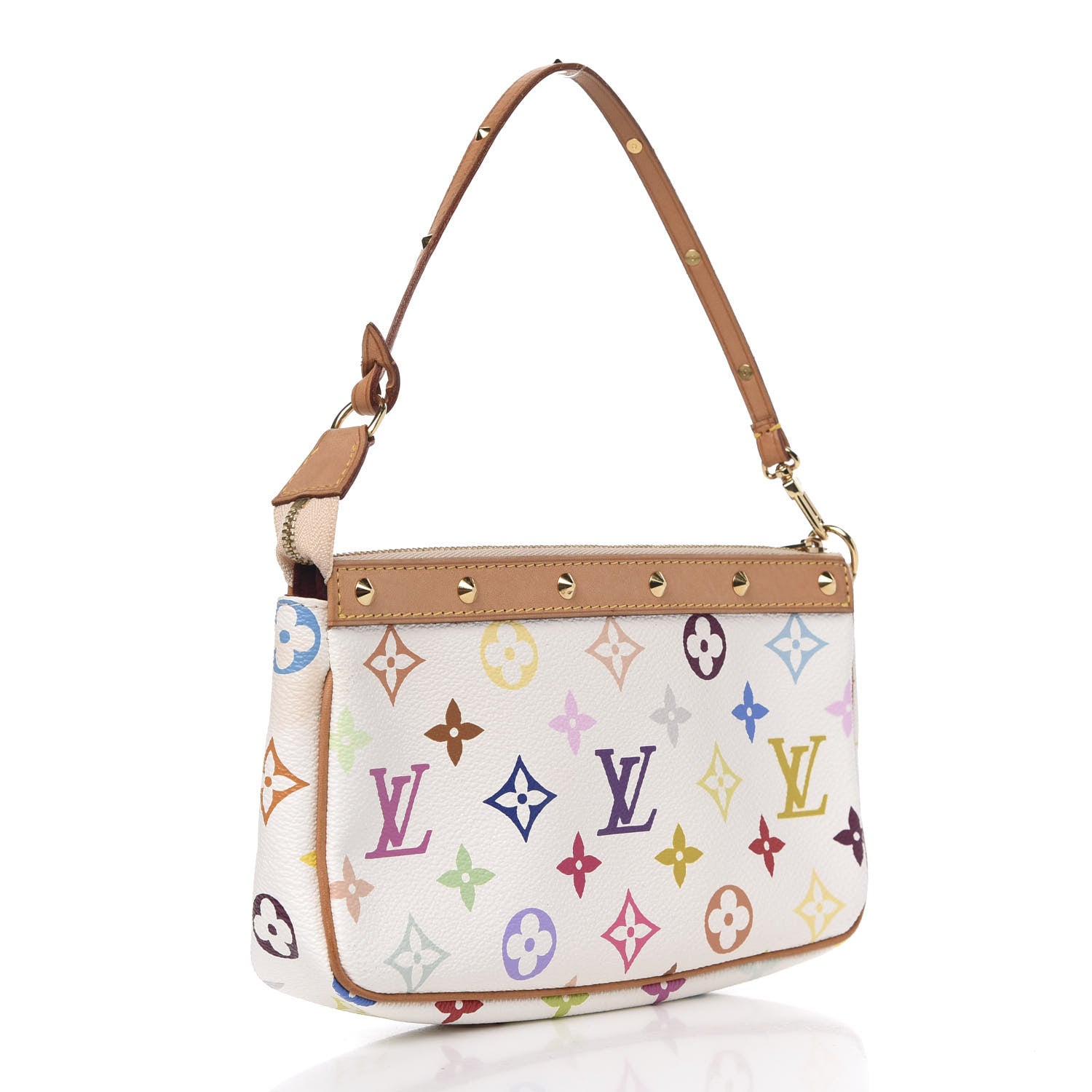 Louis Vuitton Monogram Multicolor Pochette Accessories White 3 of 10