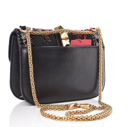 Valentino Garavani Vitello Beaded Small Glam Lock Rockstud Flap 3 of 8