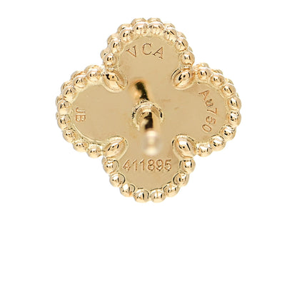 Van Cleef & Arpels 18K Yellow Gold Mother of Pearl Sweet Alhambra Earrings 5 of 6