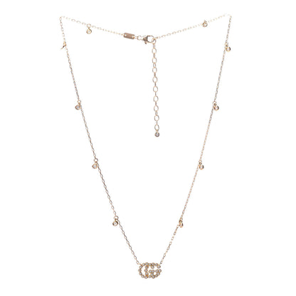 Gucci 18K Yellow Gold Diamond Running GG Pendant Necklace 4 of 5