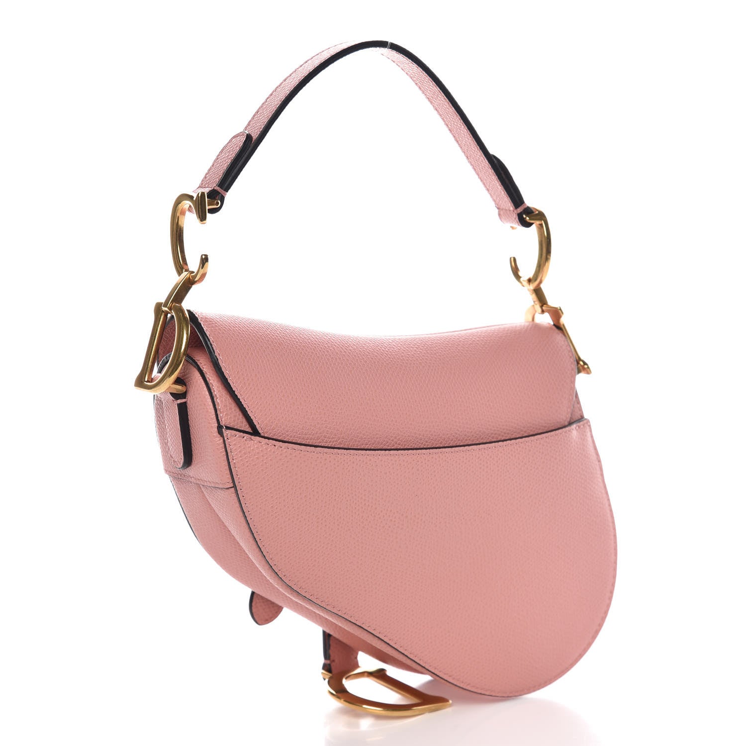 Christian Dior Grained Calfskin Mini Saddle Bag Pink 3 of 10