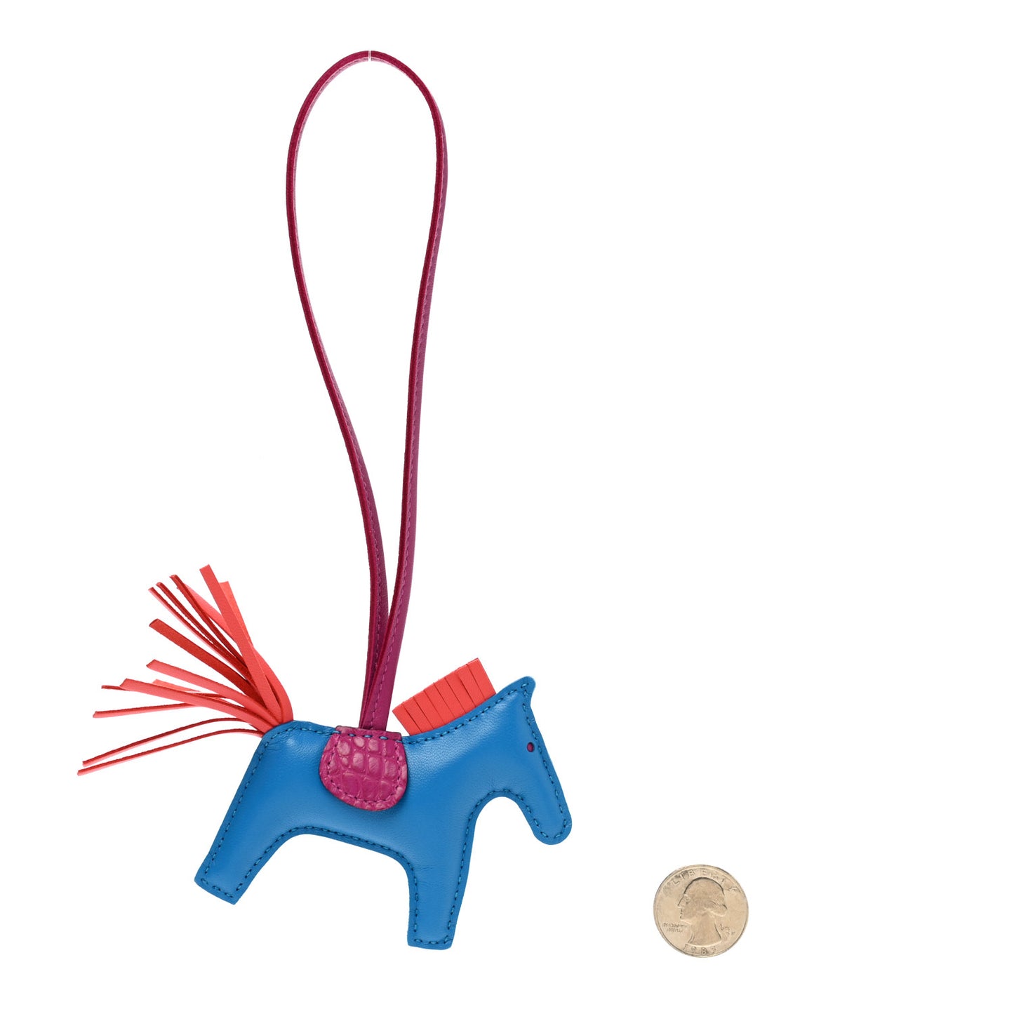 Milo Lambskin Matte Alligator Touch Grigri Rodeo Horse Bag Charm PM Bleu France Orange Poppy Framboise