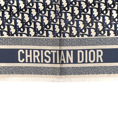 Christian Dior Silk Oblique Scarf Blue 3 of 4