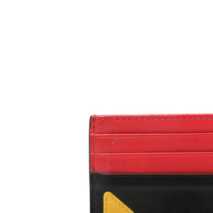Fendi Vitello Century Monster Eyes Inlay Card Holder Black Giallo Rosso 8 of 10