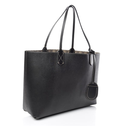 Gucci Calfskin GG Supreme Monogram Medium Reversible Tote Black 5 of 13