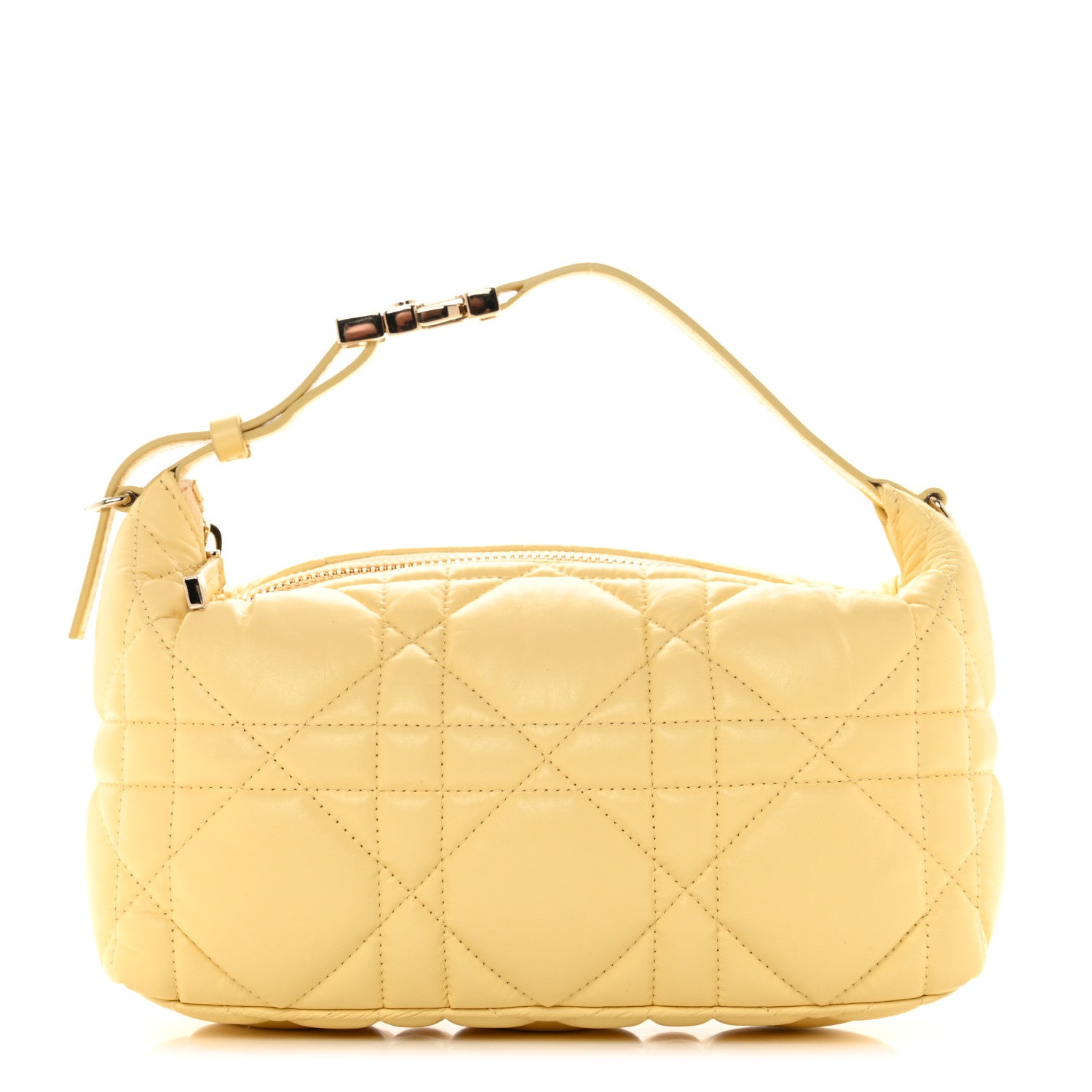 Christian Dior Calfskin Macrocannage Medium Diortravel Nomad Pouch Pale Yellow 1 of 8
