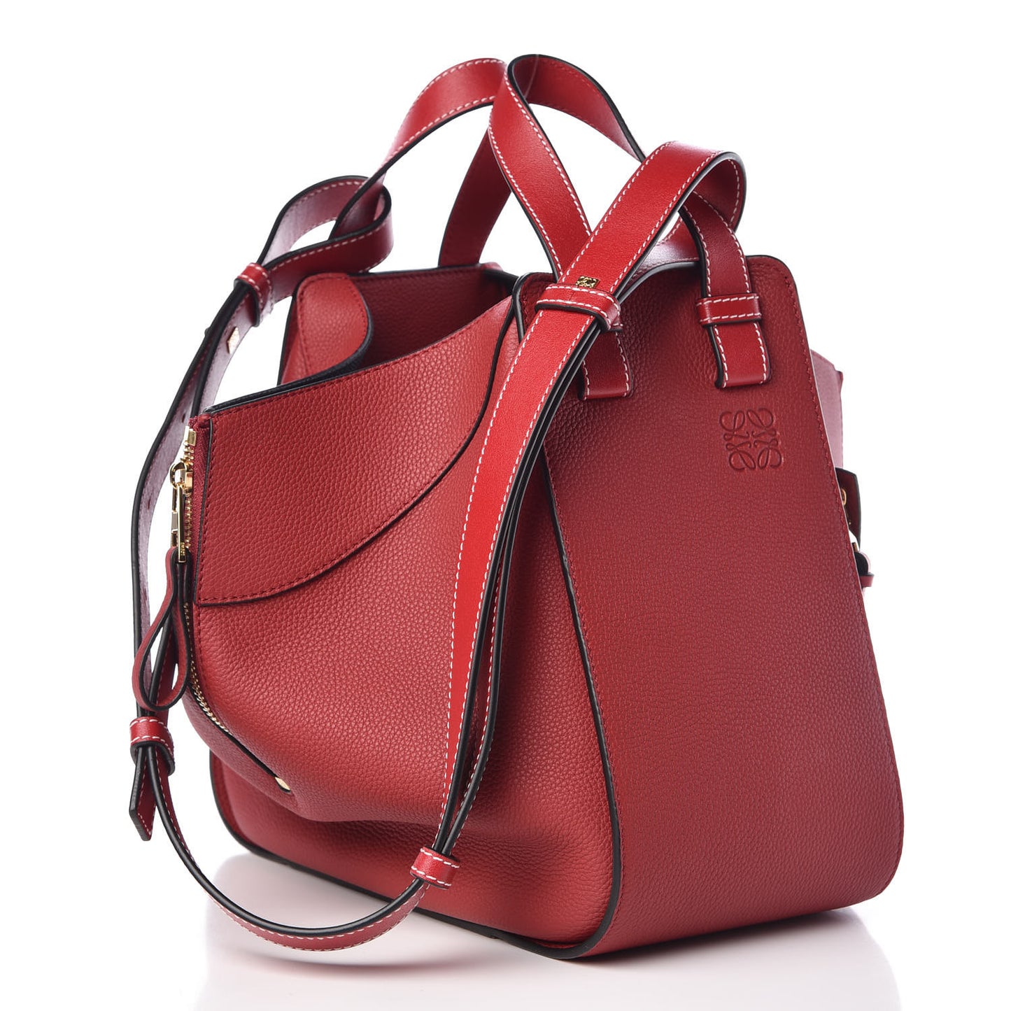 Calfskin Small Hammock Shoulder Bag Dark Red