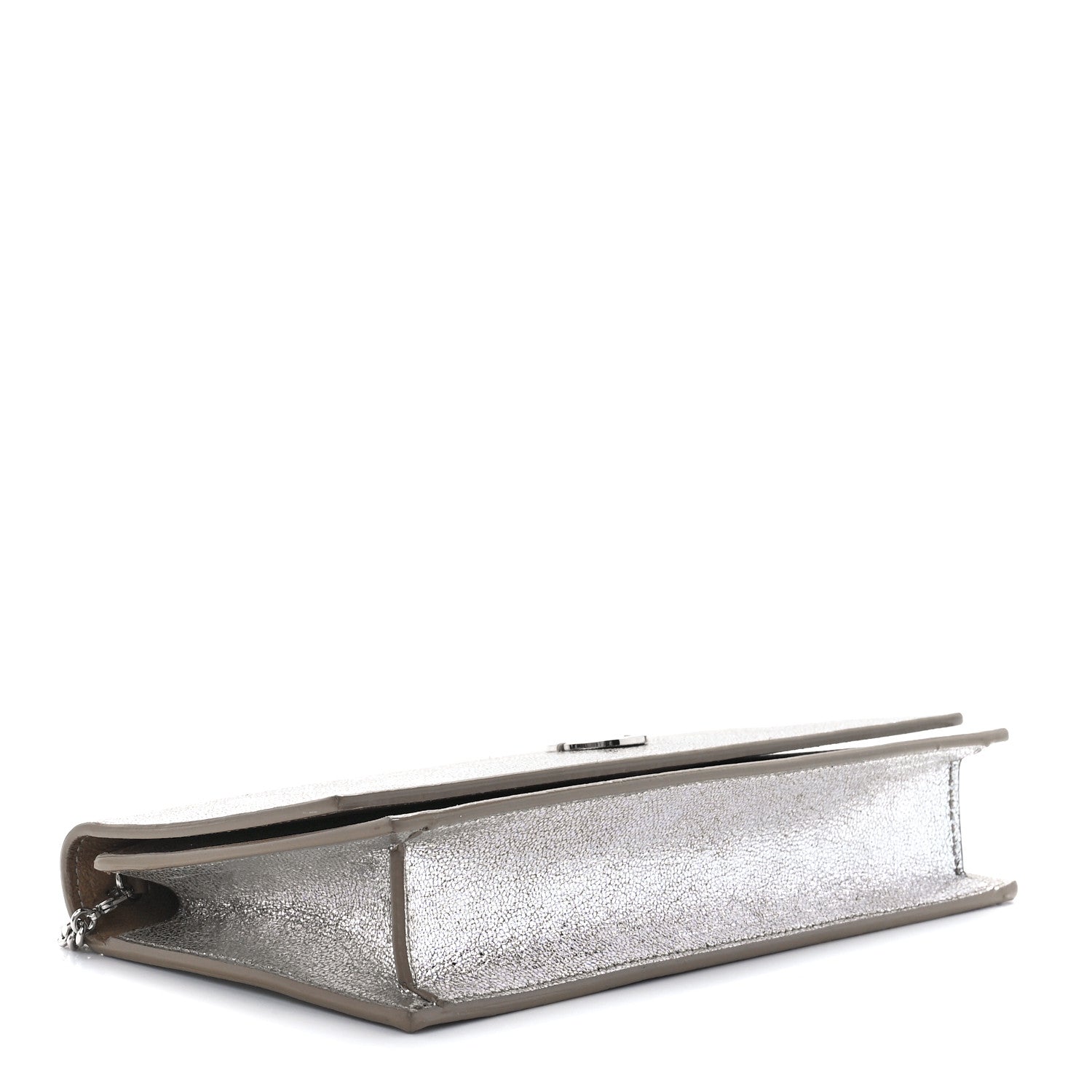Jimmy Choo Metallic Calfskin Clutch With Chain Champagne 4 of 12