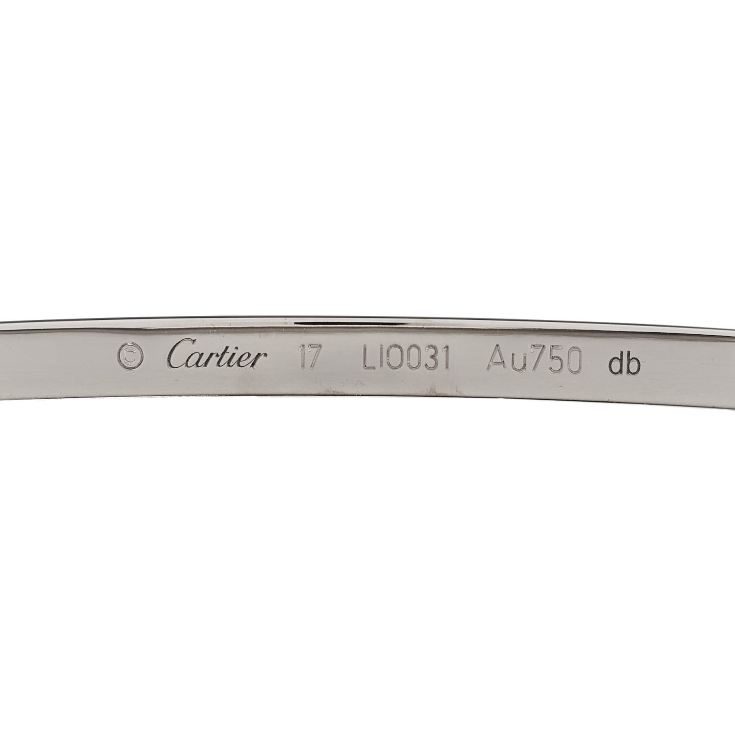 18K White Gold Small LOVE Bracelet 17
