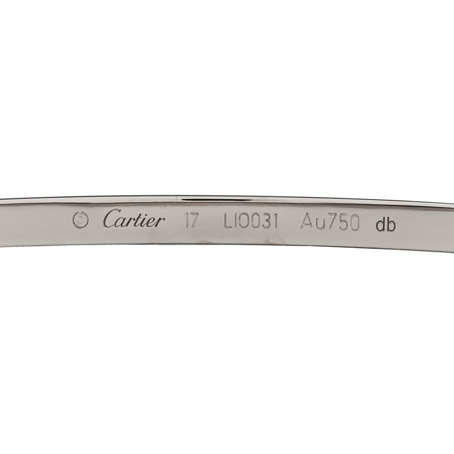 Cartier 18K White Gold Small LOVE Bracelet 17 3 of 5