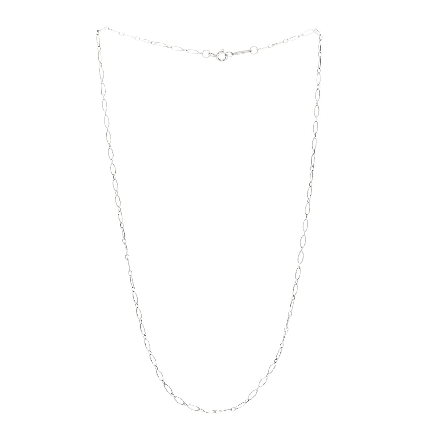 Sterling Silver Oval Link Chain Necklace 17"