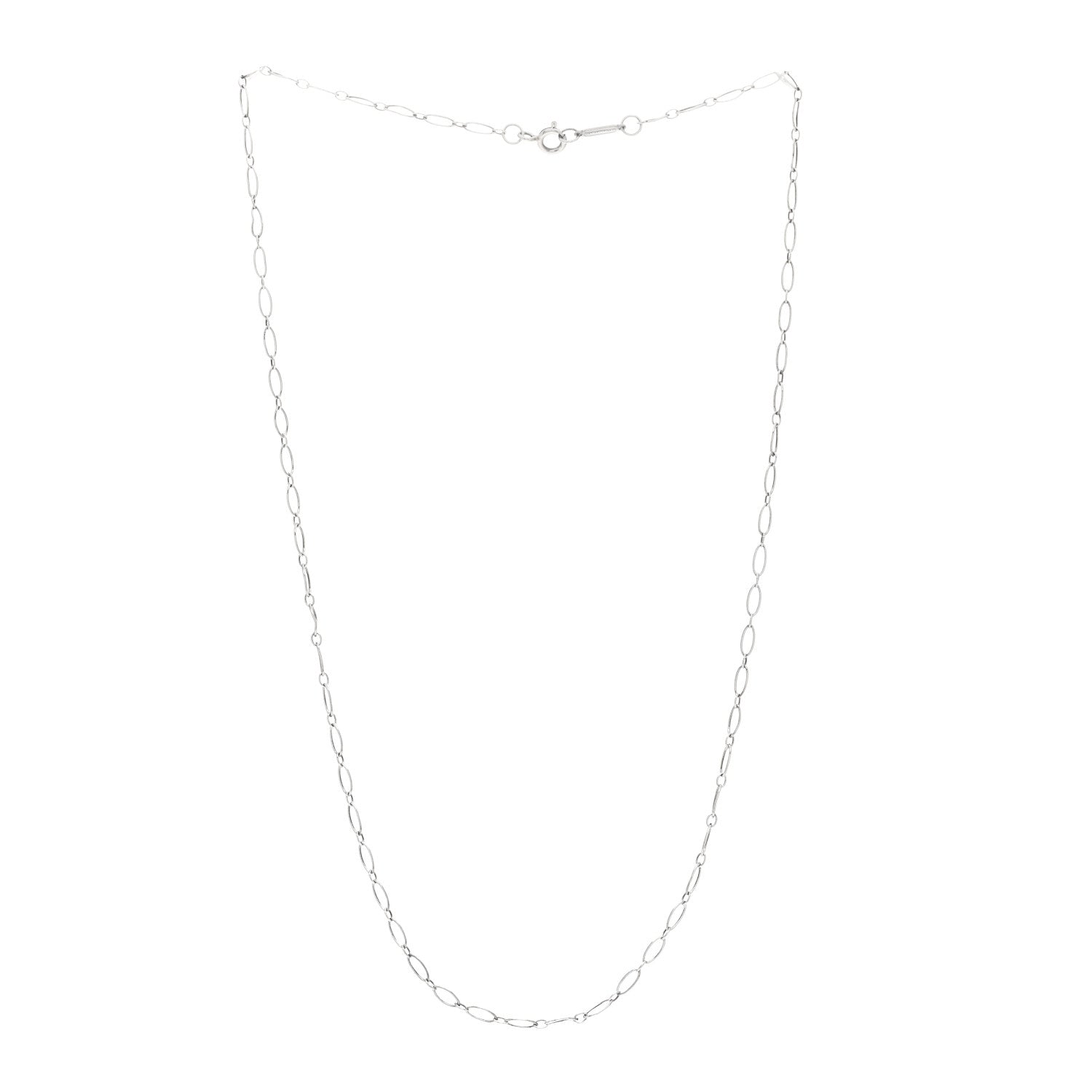 Tiffany Sterling Silver Oval Link Chain Necklace 17" 2 of 4