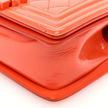 Chanel Patent Calfskin Quilted Small Plexiglass Boy Flap Orange 10 of 13