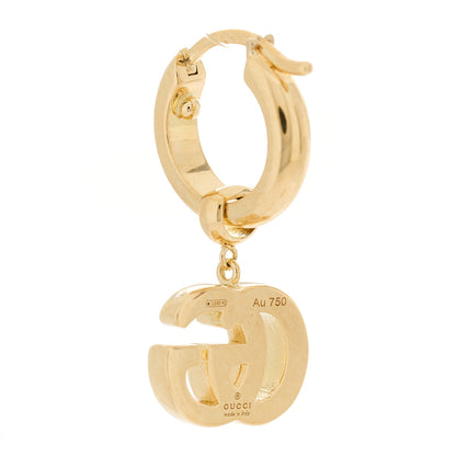 Gucci 18K Yellow Gold Running G Drop Hoop Earrings 5 of 6