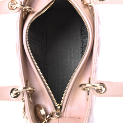 Christian Dior Pearly Lambskin Cannage Medium Lady Dior Lotus 5 of 16