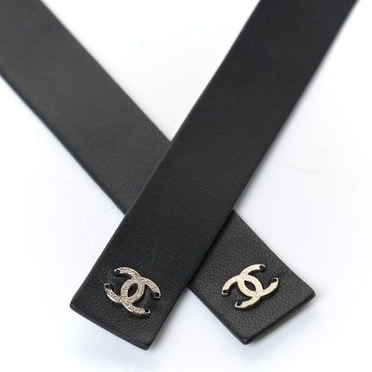 Chanel Lambskin Chain CC Bow Belt M Black Gold 3 of 4