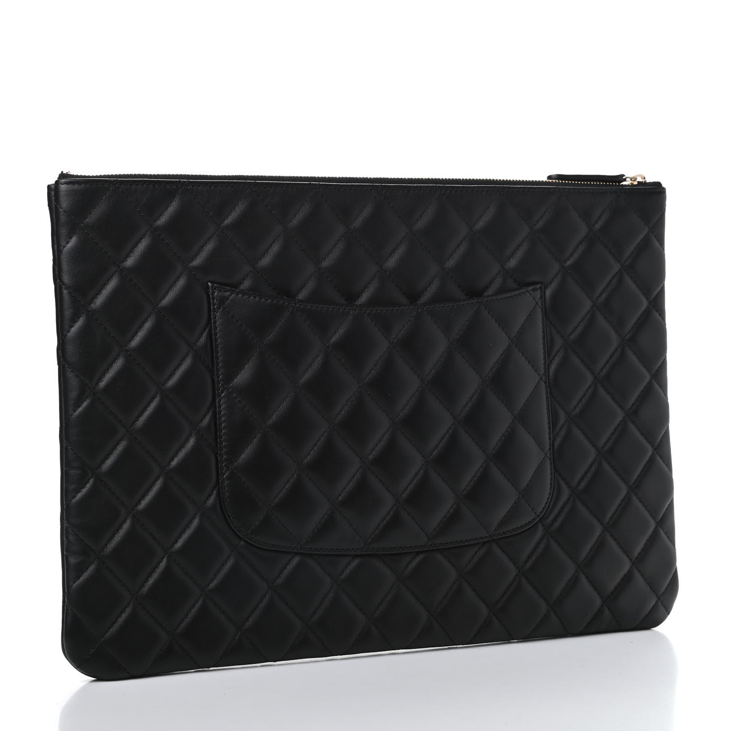 Chanel Lambskin Quilted Large Cosmetic Case Black 2 of 7
