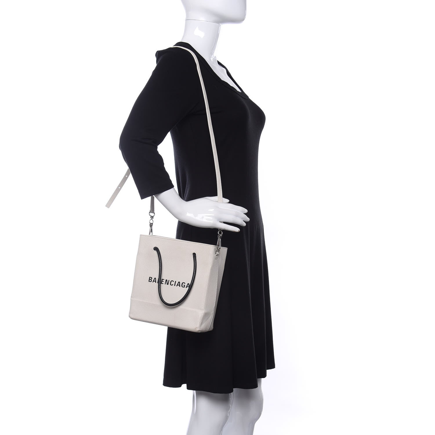 Balenciaga Calfskin Logo XXS Shopping Tote White 2 of 9