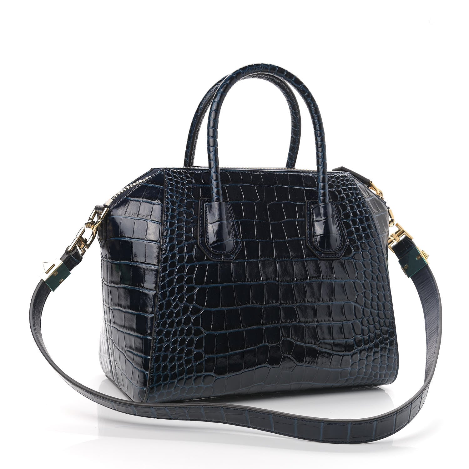 Givenchy Calfskin Crocodile Embossed Small Antigona Navy 3 of 9