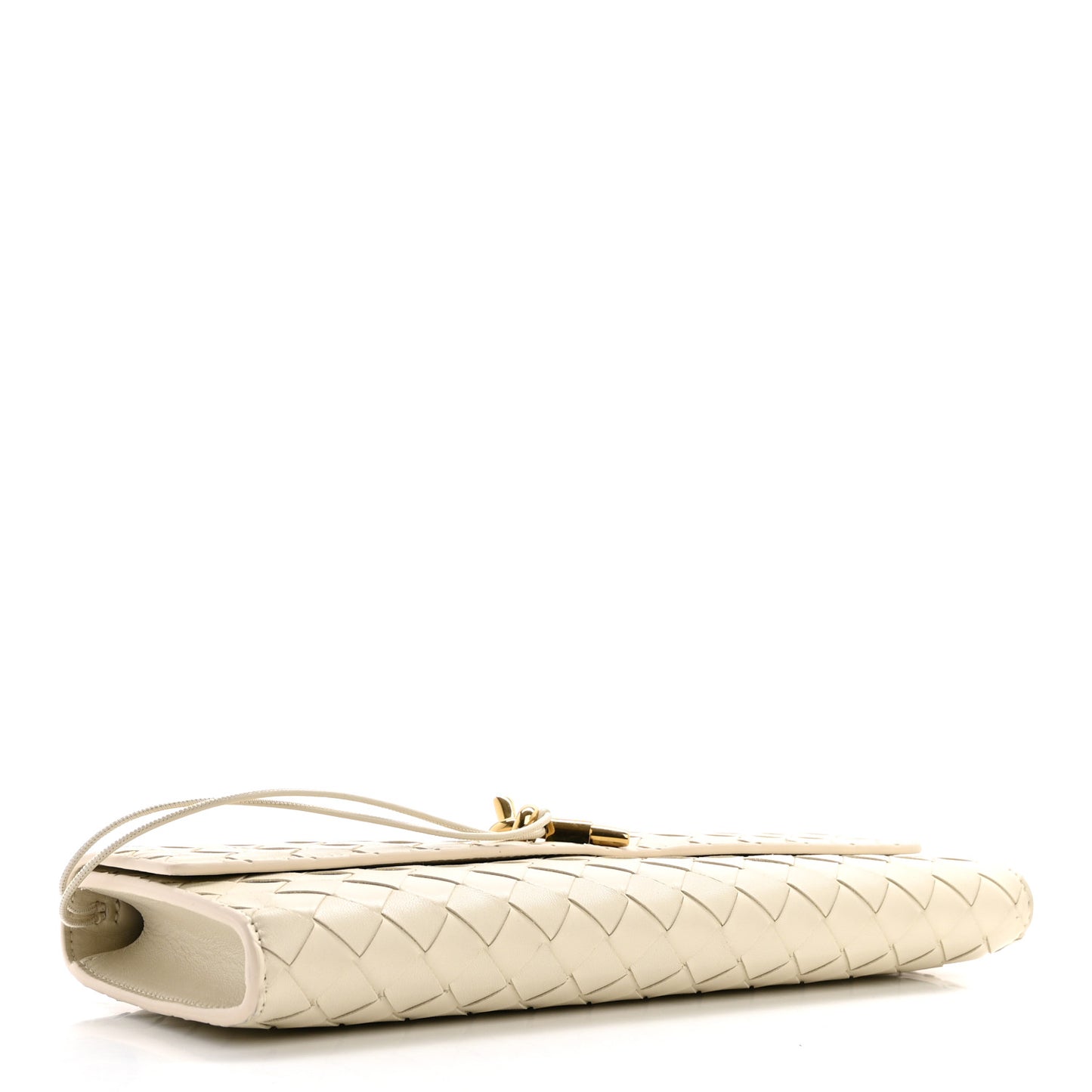 Nappa Intrecciato Long Andiamo Top Handle Clutch Sea Salt
