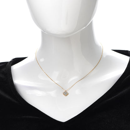 Van Cleef & Arpels 18K Yellow Gold Mother of Pearl Sweet Alhambra Pendant Necklace 2 of 8