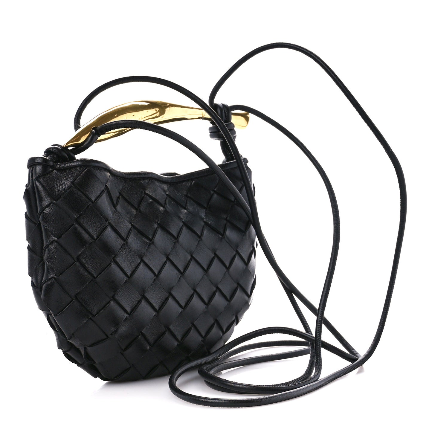 Nappa Intrecciato Mini Sardine Bag Black