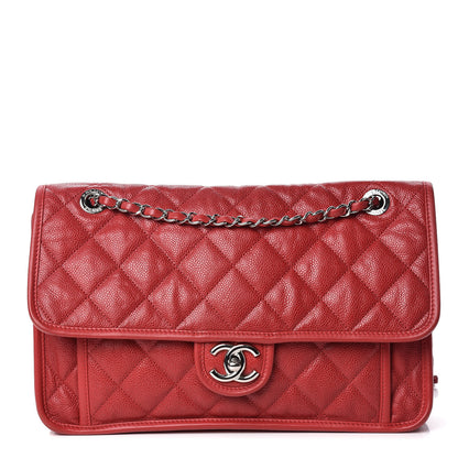 Chanel Caviar Quilted Large French Riviera Flap Red 1 of 10