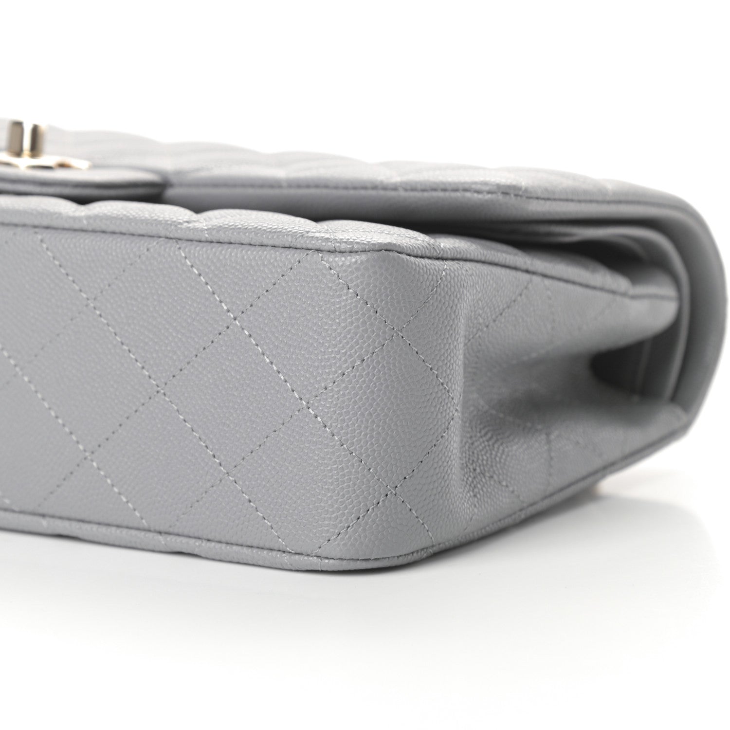 Chanel Caviar Quilted Medium Double Flap Grey 10 of 11