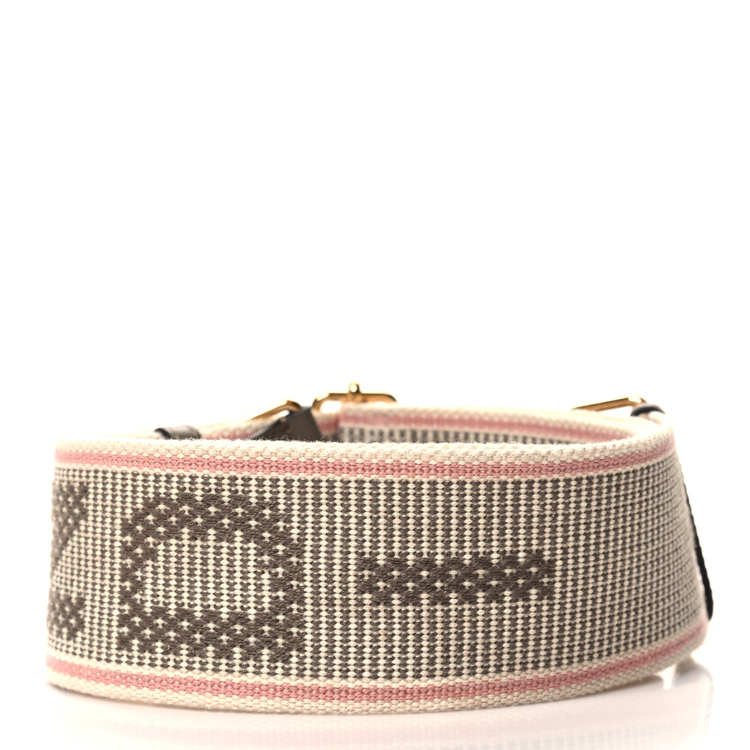 Fendi Cannete Ribbon Poly Vitello King Logo Adjustable Strap You Pergamena Acquerello Tartufo 2 of 4