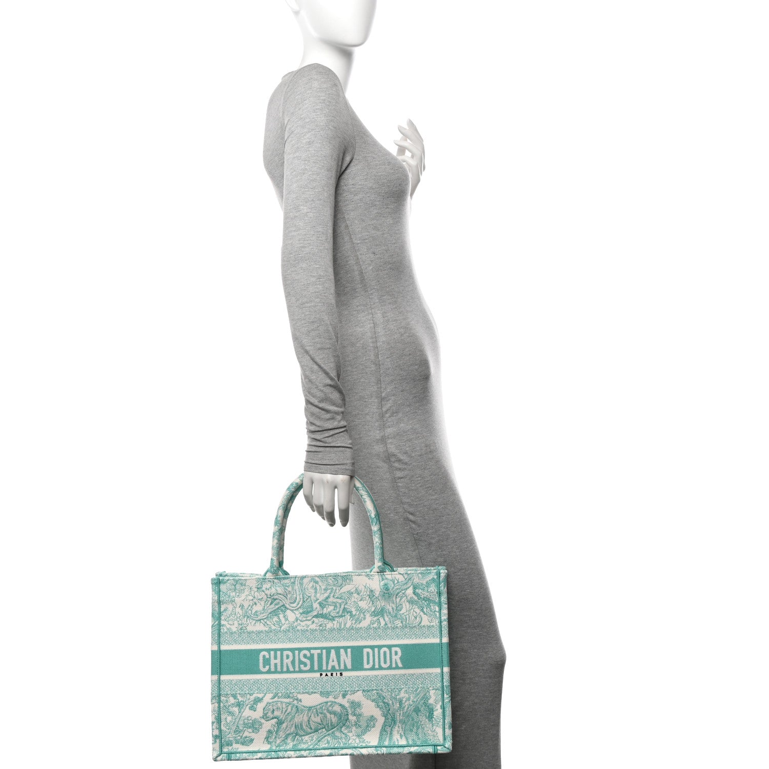 Christian Dior Canvas Embroidered Medium Dioriviera Toile De Jouy Book Tote Aquamarina 2 of 11
