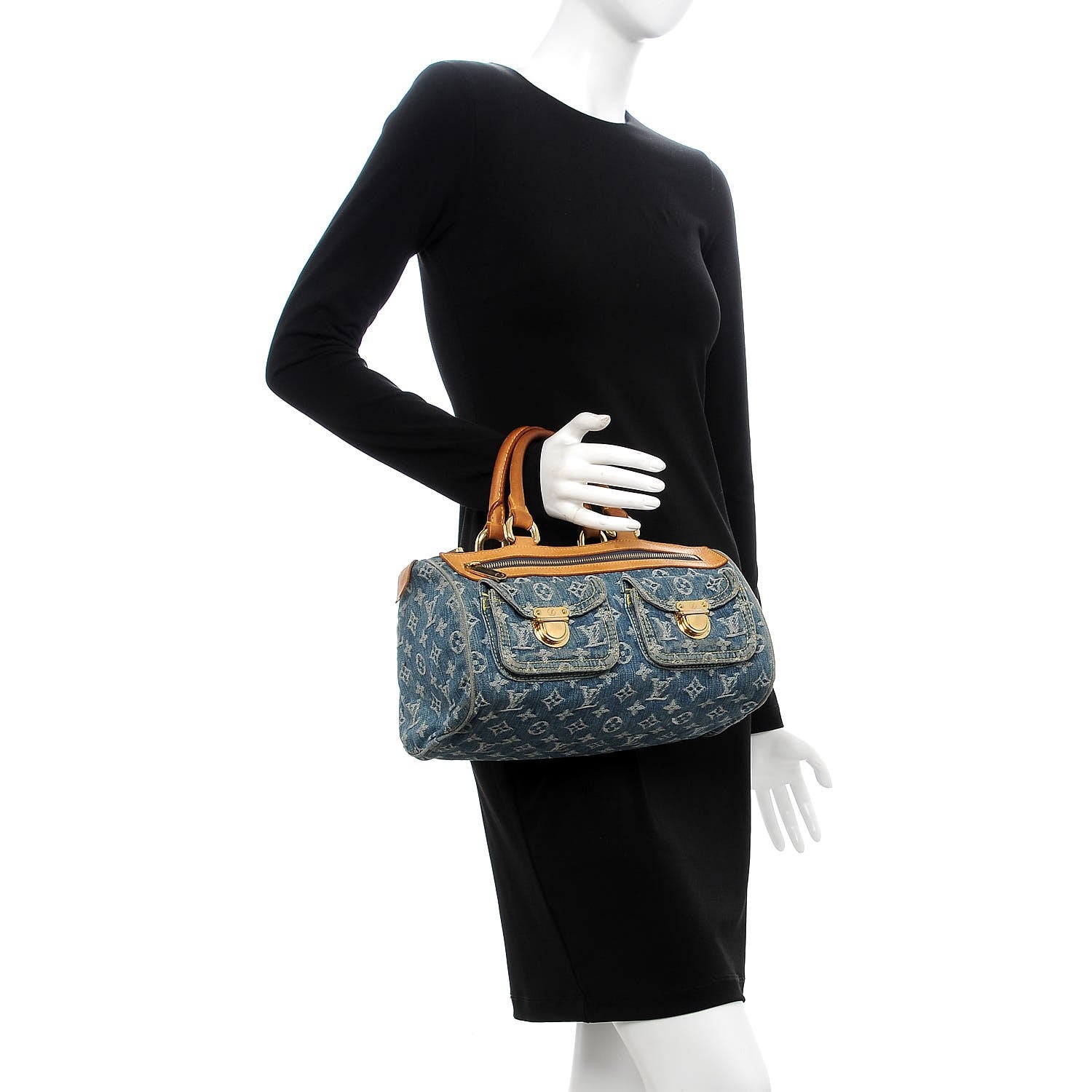 Louis Vuitton Monogram Denim Neo Speedy Blue 2 of 11