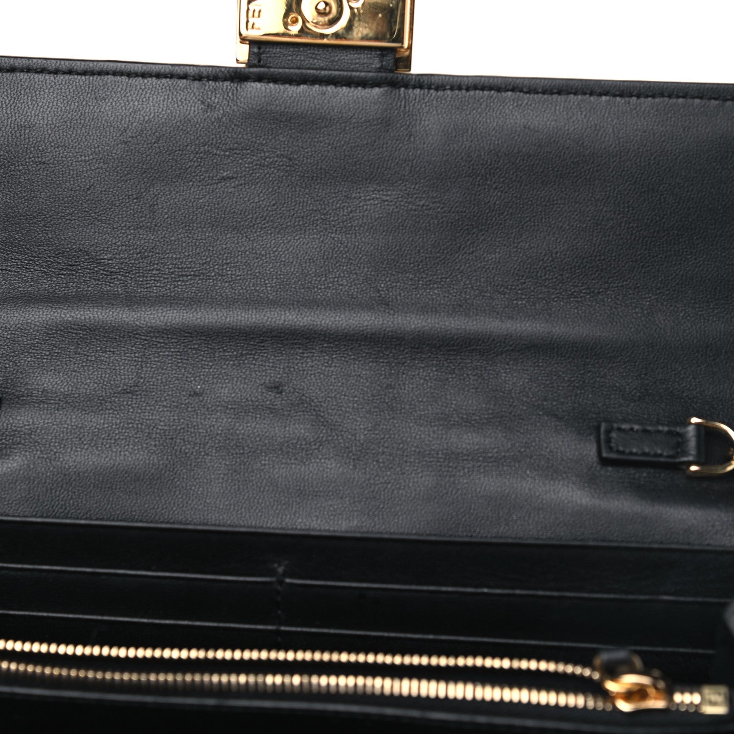 Fendi Nappa Matisse FF Embossed Continental Wallet On Chain Black 7 of 12