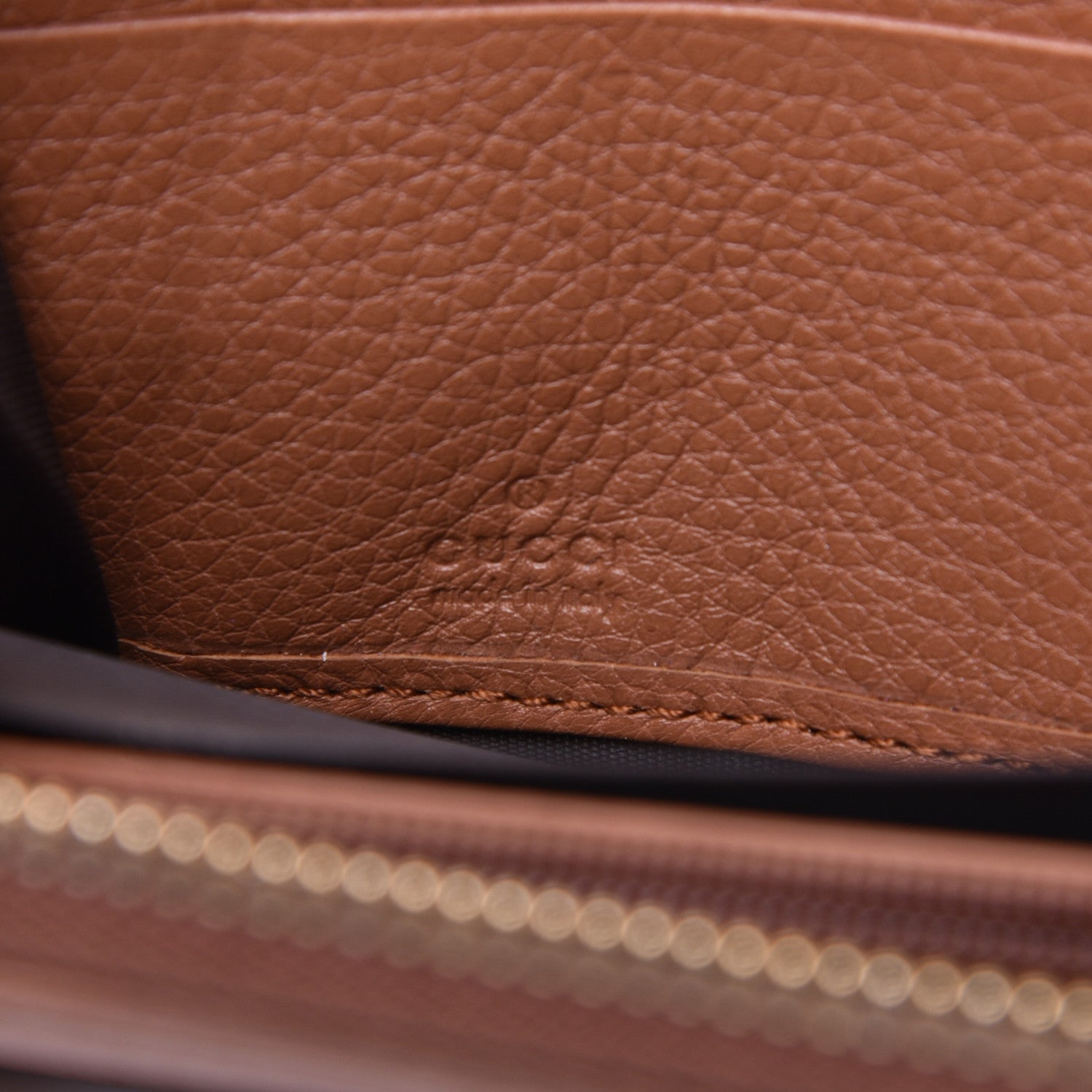 Gucci Pebbled Calfskin Soho Zip Around Wallet Brown 6 of 8