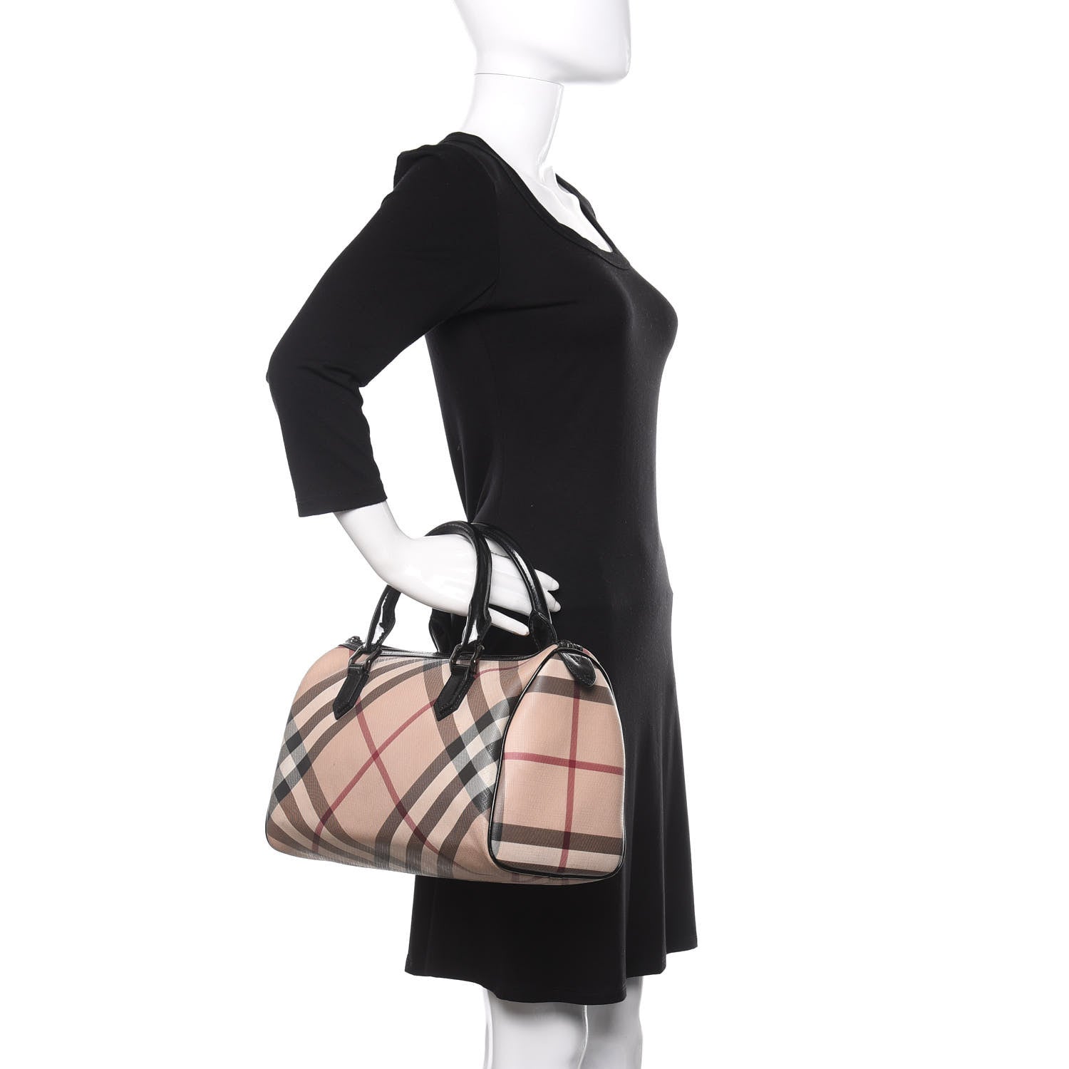 Burberry Nova Check Small Chester Bowling Bag Black 2 of 17