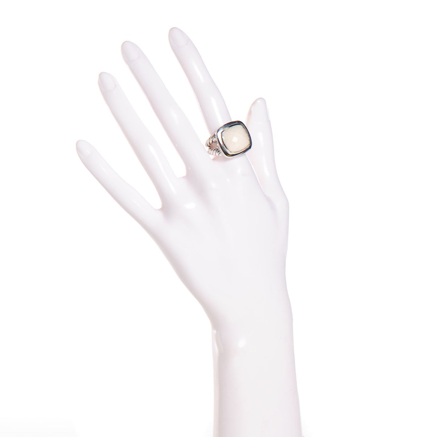 Sterling Silver White Agate 14mm Albion Ring 54 7